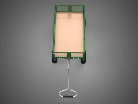 STEEL MESH TRAY GARDEN WHEELBARROW DUMP WAGON CART TROLLEY CARGO 3D Model