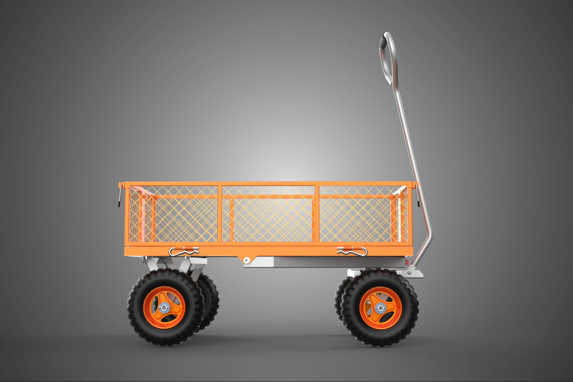 REMOVABLE WAGON CAGE MESH CART TRAILER LARGE HAND TRUCK PLATFORM 3D Model .c4d .max .obj .3ds .fbx .stl .blend 