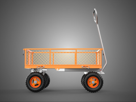 TRAILER KERANJANG MESH CAGE WAGON YANG DAPAT DILEPAS PLATFORM TRUK TANGAN BESAR Model 3D