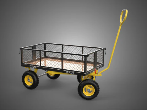 CARRINHO DE CARRINHO DE JARDIM MANUAL DE UTILIDADE PESADA 4W Modelo 3D