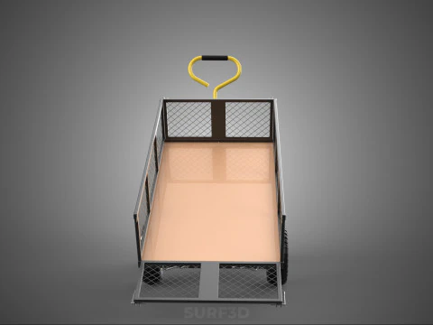 TILTING LIFT MESH BED DUMP GARDEN WAGON FOUR CARGO CAGE CART 4W 3D Model