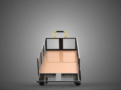 TILTING LIFT MESH BED DUMP GARDEN WAGON FOUR CARGO CAGE CART 4W 3D Model