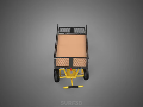 TILTING LIFT MESH BED DUMP GARDEN WAGON FOUR CARGO CAGE CART 4W 3D Model