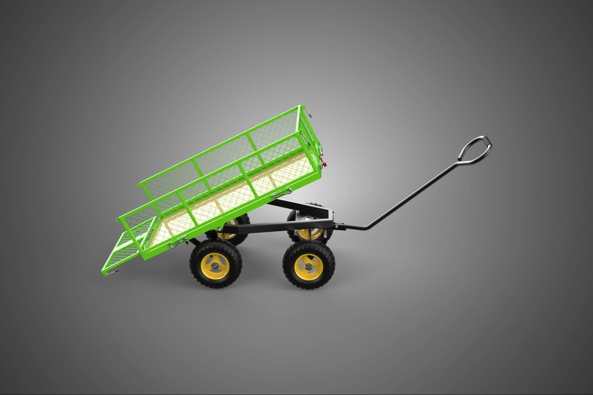TIPPING TILTED FOLDING TRAILER TROLLEY DUMP WHEELBARROW CARRIER 3D Model .c4d .max .obj .3ds .fbx .stl .blend 