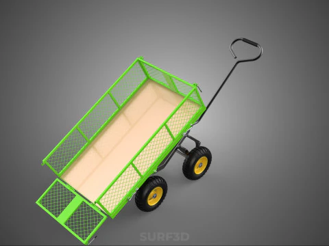 TIPPING TILTED FOLDING TRAILER TROLLEY DUMP WHEELBARROW CARRIER 3D Model