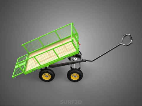 TIPPING TILTED FOLDING TRAILER TROLLEY DUMP WHEELBARROW CARRIER 3D Model