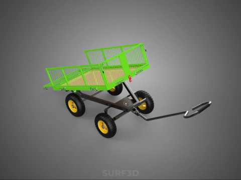 TIPPING TILTED FOLDING TRAILER TROLLEY DUMP WHEELBARROW CARRIER 3D Model
