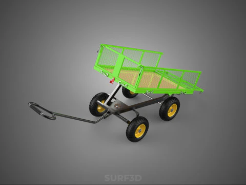 TIPPING TILTED FOLDING TRAILER TROLLEY DUMP WHEELBARROW CARRIER 3D Model