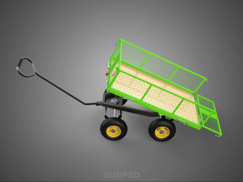 TIPPING TILTED FOLDING TRAILER TROLLEY DUMP WHEELBARROW CARRIER 3D Model