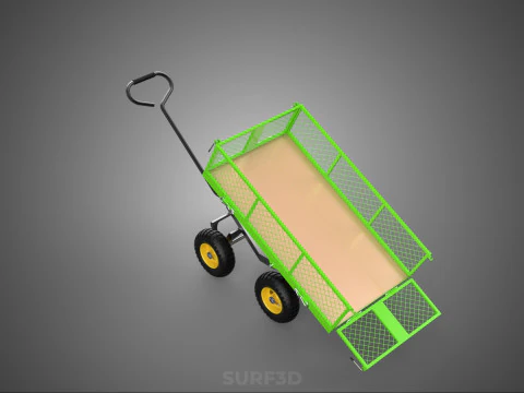 TIPPING TILTED FOLDING TRAILER TROLLEY DUMP WHEELBARROW CARRIER 3D Model