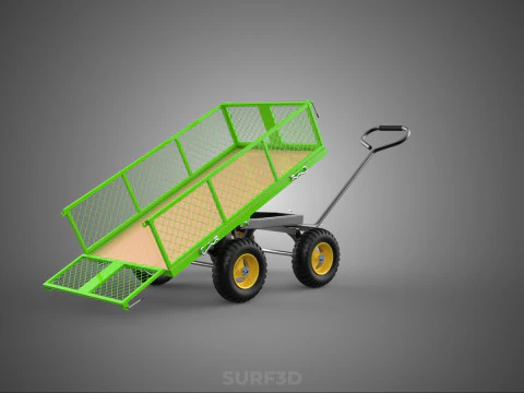 TIPPING TILTED FOLDING TRAILER TROLLEY DUMP WHEELBARROW CARRIER 3D Model