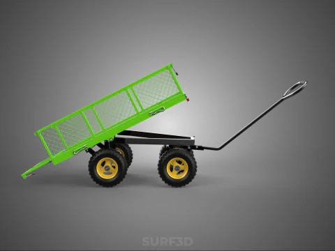 TIPPING TILTED FOLDING TRAILER TROLLEY DUMP WHEELBARROW CARRIER 3D Model