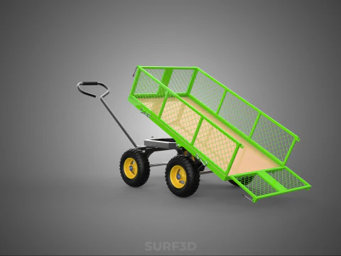 TIPPING TILTED FOLDING TRAILER TROLLEY DUMP WHEELBARROW CARRIER 3D Model