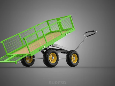 TIPPING TILTED FOLDING TRAILER TROLLEY DUMP WHEELBARROW CARRIER 3D Model