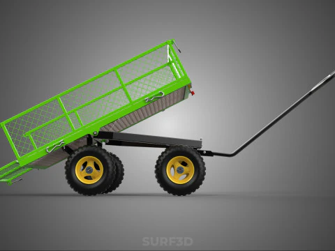 TIPPING TILTED FOLDING TRAILER TROLLEY DUMP WHEELBARROW CARRIER 3D Model