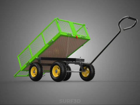 TIPPING TILTED FOLDING TRAILER TROLLEY DUMP WHEELBARROW CARRIER 3D Model