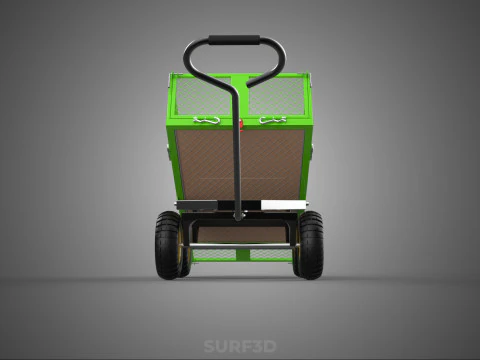 TIPPING TILTED FOLDING TRAILER TROLLEY DUMP WHEELBARROW CARRIER 3D Model