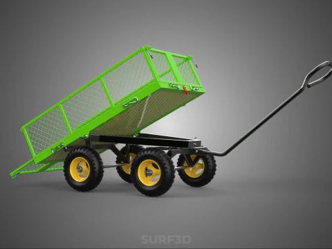 TIPPING TILTED FOLDING TRAILER TROLLEY DUMP WHEELBARROW CARRIER 3D Model