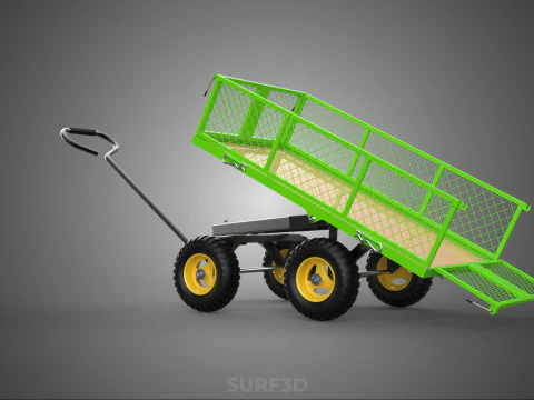 TIPPING TILTED FOLDING TRAILER TROLLEY DUMP WHEELBARROW CARRIER 3D Model