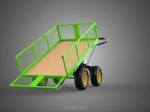 TIPPING TILTED FOLDING TRAILER TROLLEY DUMP WHEELBARROW CARRIER 3D Model