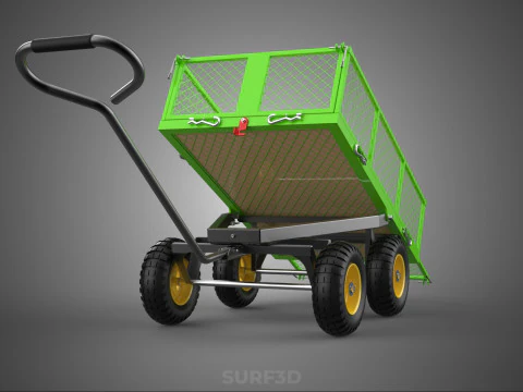 TIPPING TILTED FOLDING TRAILER TROLLEY DUMP WHEELBARROW CARRIER 3D Model