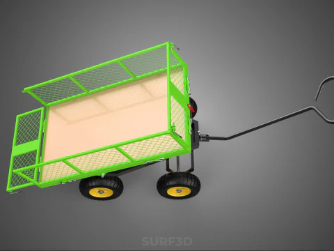 TIPPING TILTED FOLDING TRAILER TROLLEY DUMP WHEELBARROW CARRIER 3D Model