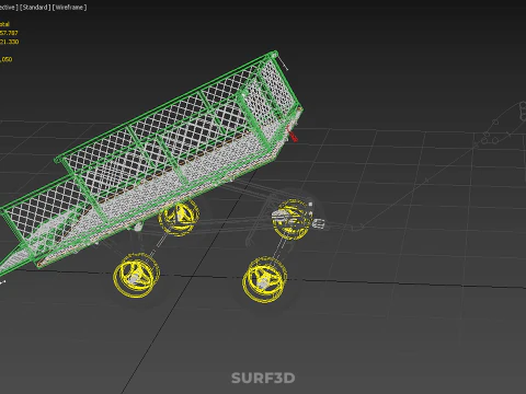 TIPPING TILTED FOLDING TRAILER TROLLEY DUMP WHEELBARROW CARRIER 3D Model