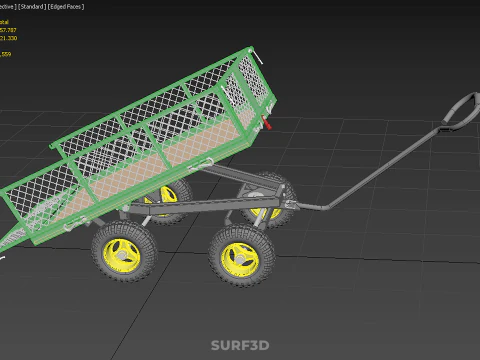 TIPPING TILTED FOLDING TRAILER TROLLEY DUMP WHEELBARROW CARRIER 3D Model
