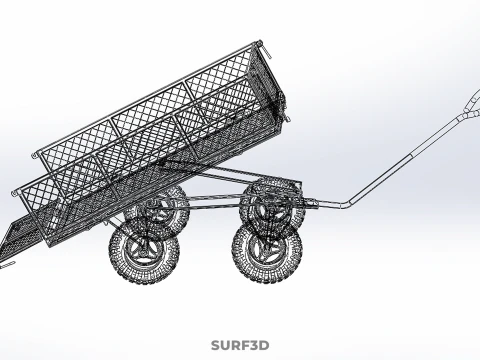 TIPPING TILTED FOLDING TRAILER TROLLEY DUMP WHEELBARROW CARRIER 3D Model