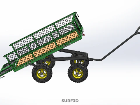TIPPING TILTED FOLDING TRAILER TROLLEY DUMP WHEELBARROW CARRIER 3D Model