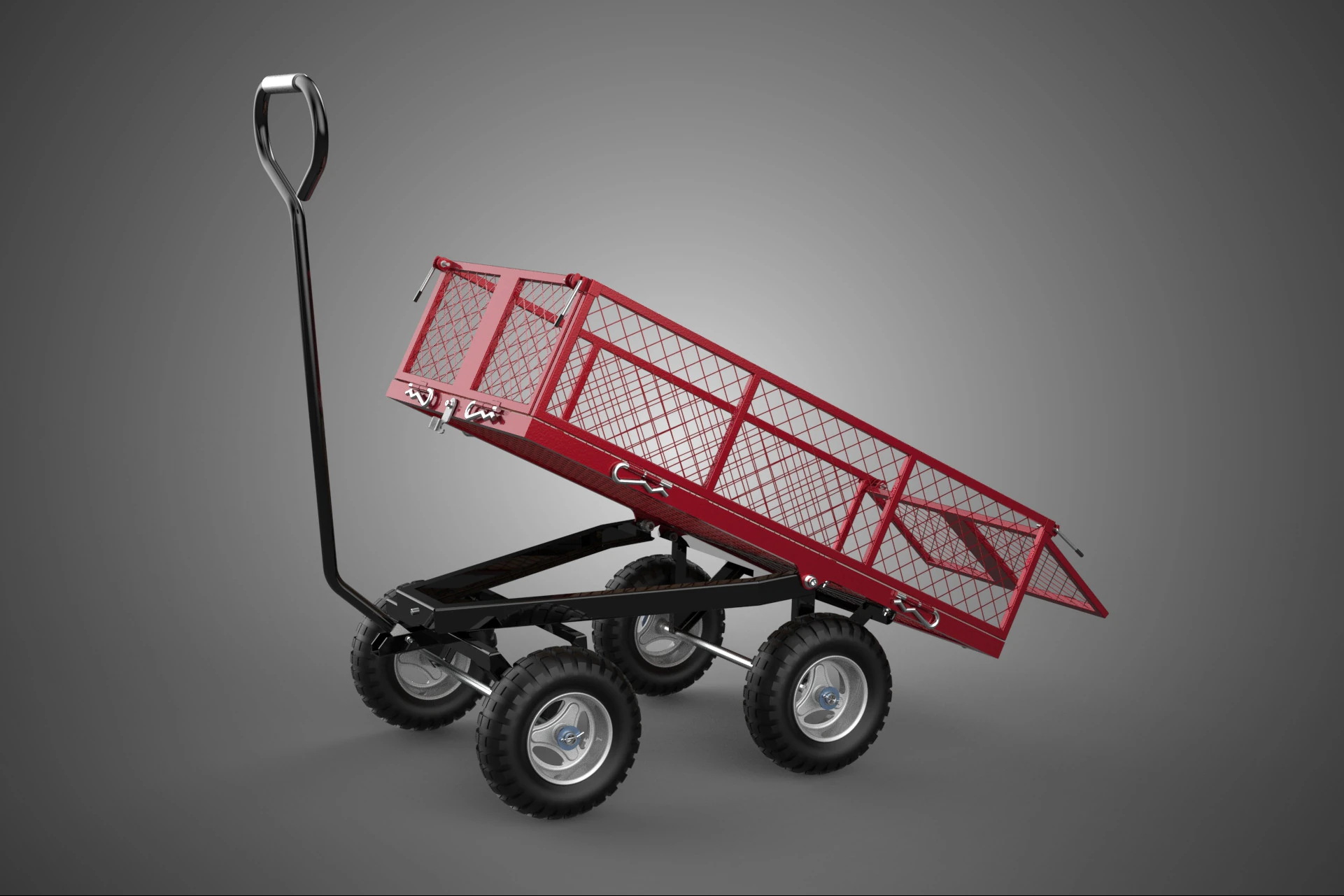COLLAPSIBLE MESH FOLDABLE FOLD TROLLEY TROLLY CART WAGON TRAILER 3D Model .c4d .max .obj .3ds .fbx .stl .blend