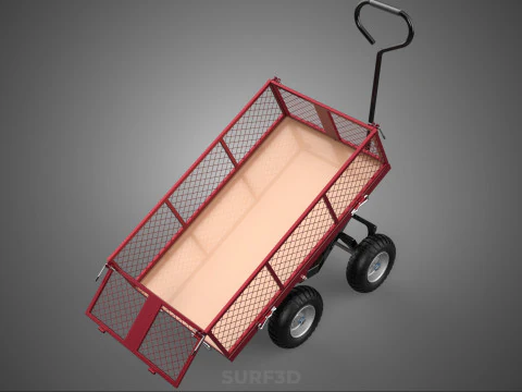COLLAPSIBLE MESH FOLDABLE FOLD TROLLEY TROLLY CART WAGON TRAILER 3D Model