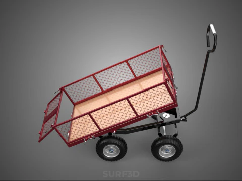 COLLAPSIBLE MESH FOLDABLE FOLD TROLLEY TROLLY CART WAGON TRAILER 3D Model