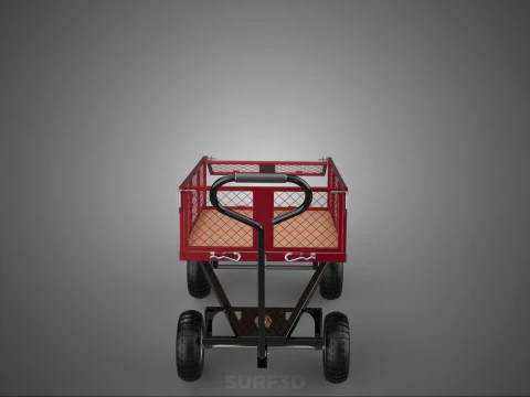 COLLAPSIBLE MESH FOLDABLE FOLD TROLLEY TROLLY CART WAGON TRAILER 3D Model