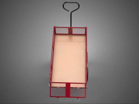 COLLAPSIBLE MESH FOLDABLE FOLD TROLLEY TROLLY CART WAGON TRAILER 3D Model