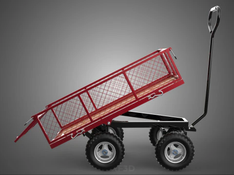 COLLAPSIBLE MESH FOLDABLE FOLD TROLLEY TROLLY CART WAGON TRAILER 3D Model