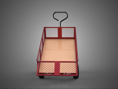 COLLAPSIBLE MESH FOLDABLE FOLD TROLLEY TROLLY CART WAGON TRAILER 3D Model