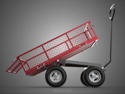 COLLAPSIBLE MESH FOLDABLE FOLD TROLLEY TROLLY CART WAGON TRAILER 3D Model
