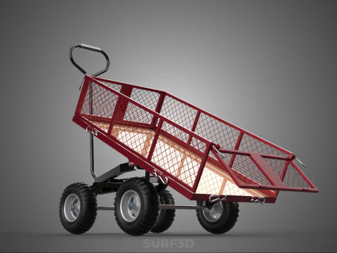 COLLAPSIBLE MESH FOLDABLE FOLD TROLLEY TROLLY CART WAGON TRAILER 3D Model