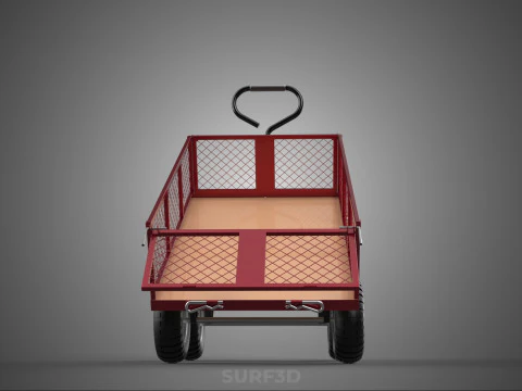 COLLAPSIBLE MESH FOLDABLE FOLD TROLLEY TROLLY CART WAGON TRAILER 3D Model