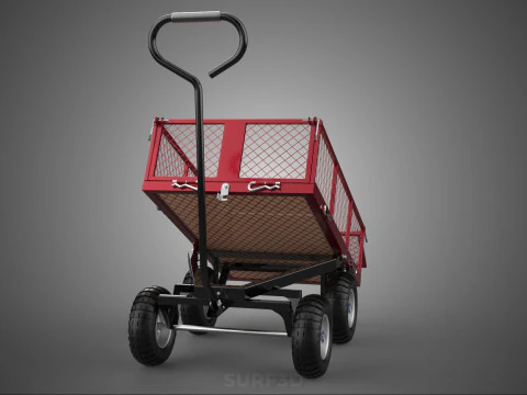 COLLAPSIBLE MESH FOLDABLE FOLD TROLLEY TROLLY CART WAGON TRAILER 3D Model