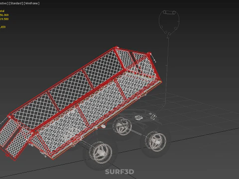 COLLAPSIBLE MESH FOLDABLE FOLD TROLLEY TROLLY CART WAGON TRAILER 3D Model