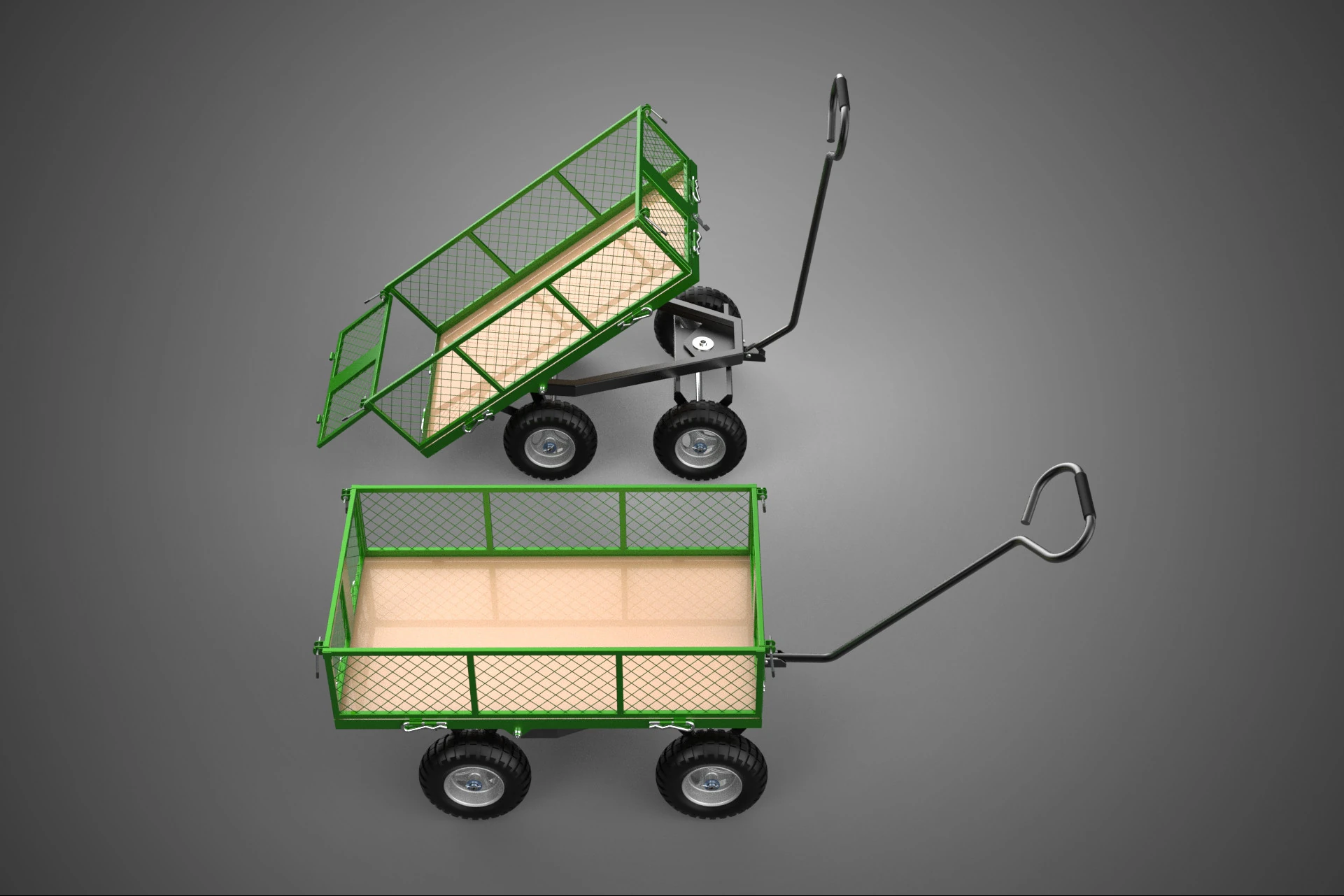 TIPPING MESH NET TROLLEY CART WAGON TRAILER WHEEL BARROW UTILITY 3D Model .c4d .max .obj .3ds .fbx .stl .blend 