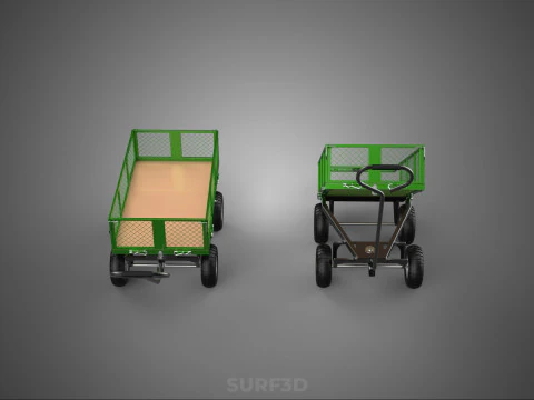 TIPPING MESH NET TROLLEY CART WAGON TRAILER WHEEL BARROW UTILITY 3D Model