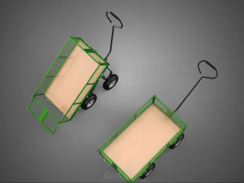 TIPPING MESH NET TROLLEY CART WAGON TRAILER WHEEL BARROW UTILITY 3D Model