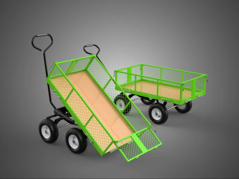UTILITY TROLLEY CART WAGON TRAILER HAULER DUMP HAND TRUCK GARTEN 3D Modell