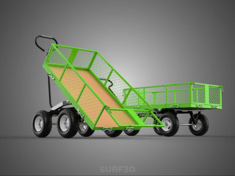 UTILITY TROLLEY CART WAGON TRAILER HAULER DUMP HAND TRUCK GARDEN 3D Model