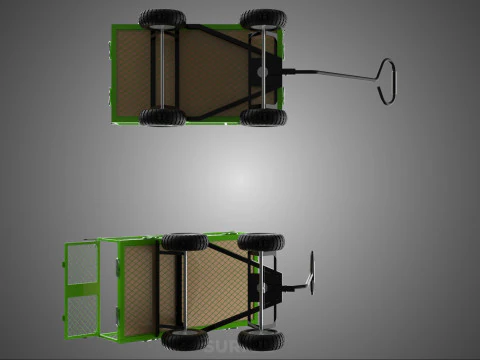 UTILITY TROLLEY CART WAGON TRAILER HAULER DUMP HAND TRUCK GARDEN 3D Model