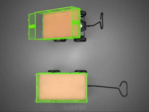 UTILITY TROLLEY CART WAGON TRAILER HAULER DUMP HAND TRUCK GARDEN 3D Model