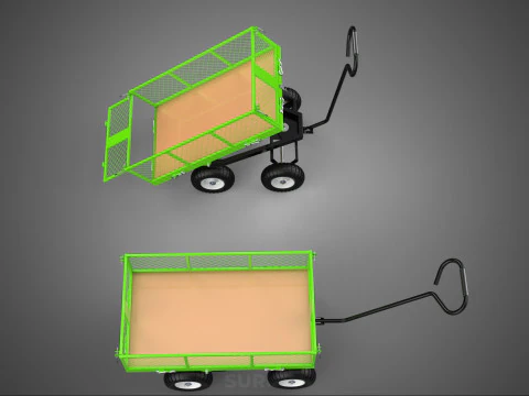 UTILITY TROLLEY CART WAGON TRAILER HAULER DUMP HAND TRUCK GARDEN 3D Model